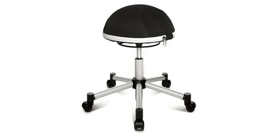 Tabouret fitness 'Sitness Half Ball', noir