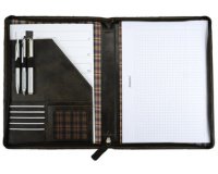 Conférencier, pour format A4, cuir, marron