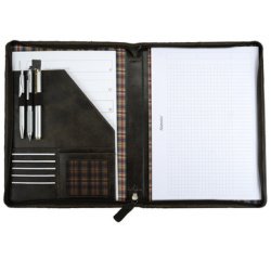 Conférencier, pour format A4, cuir, marron