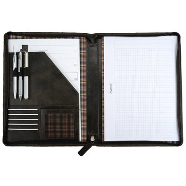 Conférencier, pour format A4, cuir, marron