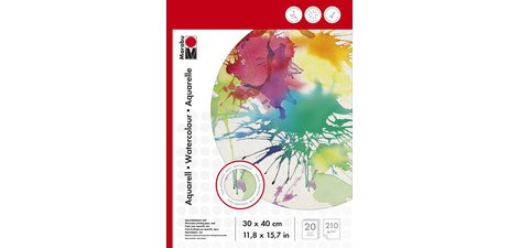 Bloc aquarelle, 240 x 320 mm, 210g/m2, 20 feuilles,
