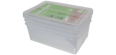 Set de rangement 'bea', 3x 18 litres, PP, couvercle