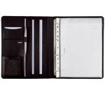 Serviette classeur 'CREMONA II, A4, cuir nappa noir