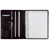Serviette classeur 'CREMONA II, A4, cuir nappa noir