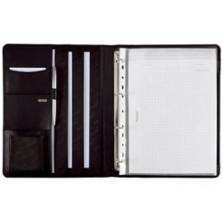 Serviette classeur 'CREMONA II, A4, cuir nappa noir