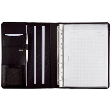 Serviette classeur 'CREMONA II, A4, cuir nappa noir