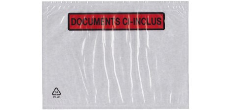 Pochettes porte documents, format 225 x 120 mm