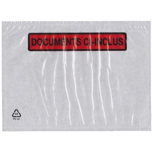 Pochettes porte documents, format 225 x 120 mm