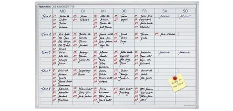 JetKalender-Planungstabelle, Wochenkalender