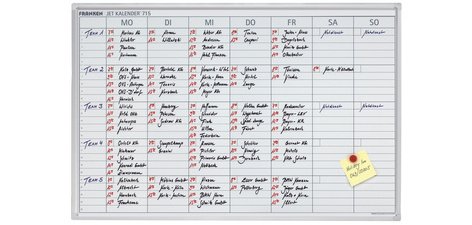 Tableau planning JetKalender, calendrier de semaine