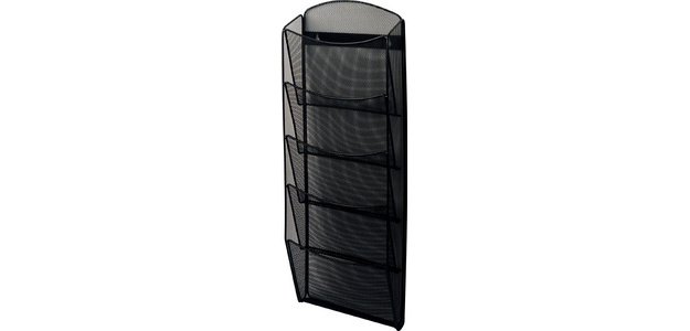 Wall-mounted brochure holder 'the news network', black