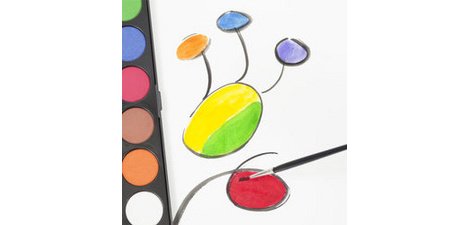 Gouache lefranc bourgeois pastille 28mm diamètre boîte 12 coloris + 1 pinceau