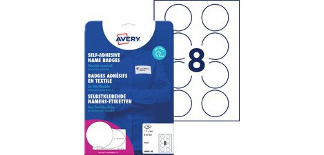 Etiketten voor badges 65 mm rond wit