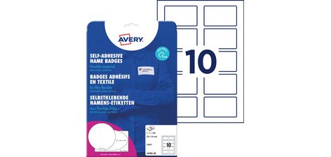 Etiquette pour badge, 65 mm, rond, blanc