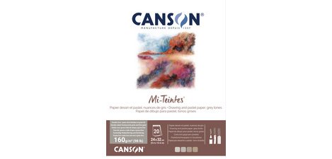Papier beaux-arts Mi-Teintes, en bloc, 320 x 410 mm