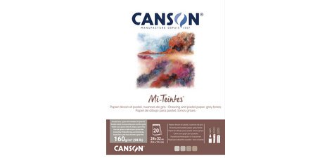 Papier beaux-arts Mi-Teintes, en bloc, 240 x 320 mm