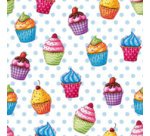 Serviettes à motif 'Cupcakes', 330 x 330 mm