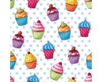Serviettes à motif 'Cupcakes', 300 x 300 mm