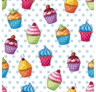 Serviettes à motif 'Cupcakes', 330 x 330 mm