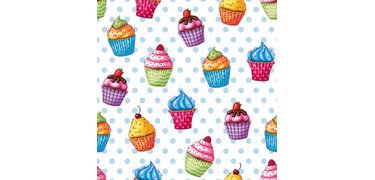 Servietten mit 'Cupcakes'-Motiv, 300 x 300 mm