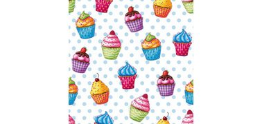 Serviettes à motif 'Cupcakes', 330 x 330 mm