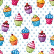 Serviettes à motif 'Cupcakes', 330 x 330 mm