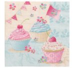Serviette à motif 'Birthday Cup Cakes'