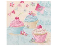 Serviette à motif 'Birthday Cup Cakes'