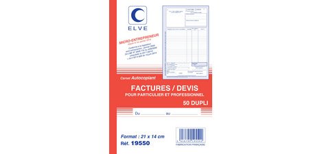 Manifold Invoices / Quotes, 50 sheets, A5, duplicate