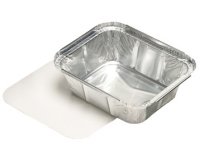 Coupelle en aluminium, avec couvercle, 500 ml