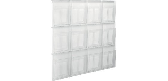 Wall-mounted brochure holder 'the placativ', transparent
