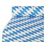 Nappe damassée, (l) 1,0 x (L)10 m, 'bleu bavarois'