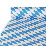 Nappe damassée, (l) 1,0 x (L)10 m, 'bleu bavarois'