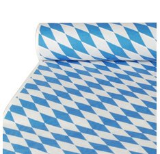 Nappe damassée, (l) 1,0 x (L)10 m, 'bleu bavarois'