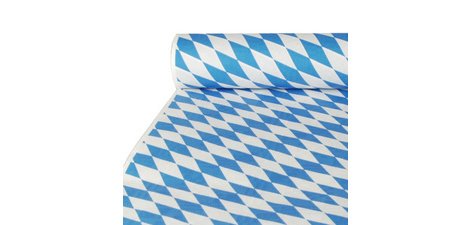 Nappe damassée, (l) 1,0 x (L)10 m, 'bleu bavarois'