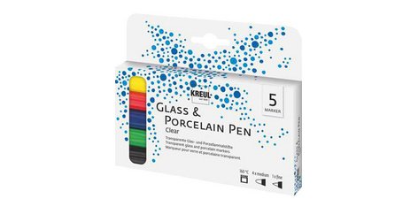 Marqueur pour verre 'Glass & Porcelain Pen', kit de 5