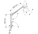 Lampe de bureau à LED study, pince, noir