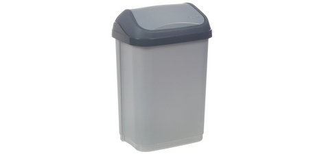 Poubelle 'swantje', 25 litres, argent / graphite