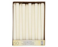 Bougie de chandelier, 22 mm, en pack de 50, crème