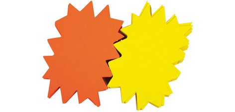 Étiquettes carton forme éclatée jaune/orange 16 x 24 cm Apli - Boîte de 25