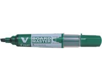Marqueur pilot v-board master recycle effacable a sec et    rechargeable pointe biseautee large 6 mm coloris vert