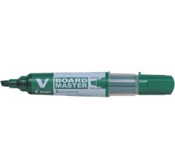 Marqueur pilot v-board master recycle effacable a sec et    rechargeable pointe biseautee large 6 mm coloris vert