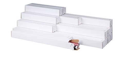 Tube d'expédition carré en carton - Lot de 20