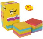 Super sticky adhesive notepad, 76x76 mm, 8+4