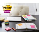 Super sticky adhesive notepad, 76x76 mm, 8+4