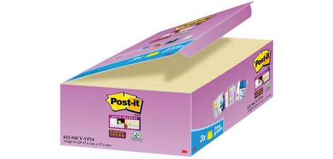 Bloc-note super sticky notes, 47,6 x 47,6 mm, 21+3