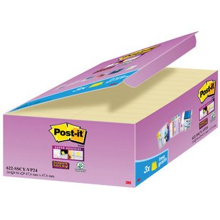 Bloc-note Super Sticky Notes, 48 x 48 mm, jaune