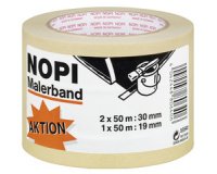 Ruban de masquage en papier crêpe, lot promo de 2,beige