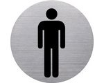 Pictogramme 'the badge' WC-Hommes, rond, argent