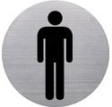 Pictogramme 'the badge' WC-Hommes, rond, argent